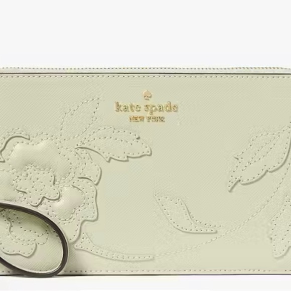 Kate Spade Lucy Floral Appliqué Medium L-zip Wristlet